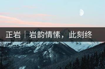 正巖｜巖韻情愫，此刻終得