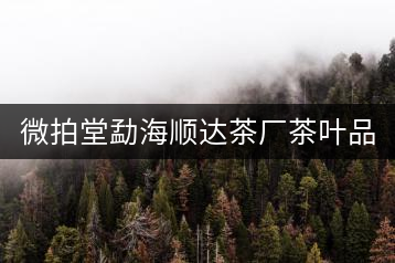 微拍堂勐海順達茶廠茶葉品質(zhì)如何？