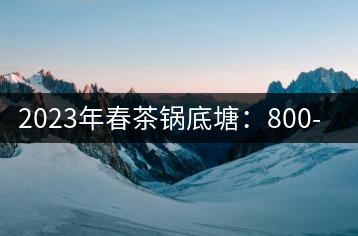 2023年春茶鍋底塘：800-1200元／公斤