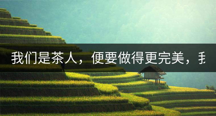 我們是茶人，便要做得更完美，我們是茶客，便要懂得沉默...我們是茶人，便要做得更完美，我們是茶客，便要懂得沉默！