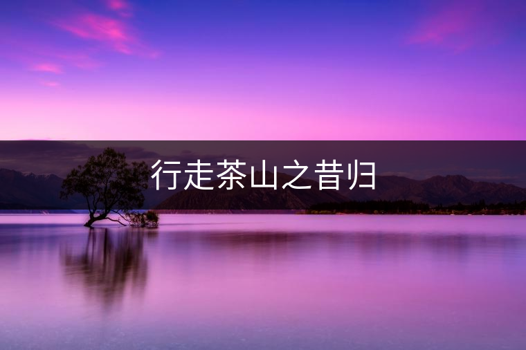 行走茶山之昔歸 行走茶山之昔歸