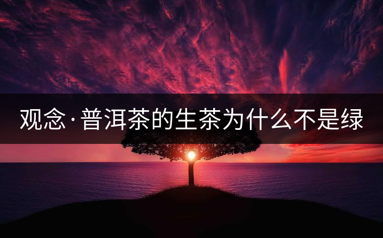 觀念·普洱茶的生茶為什么不是綠茶？