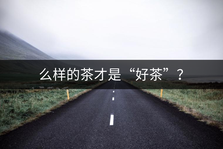 么樣的茶才是“好茶”？