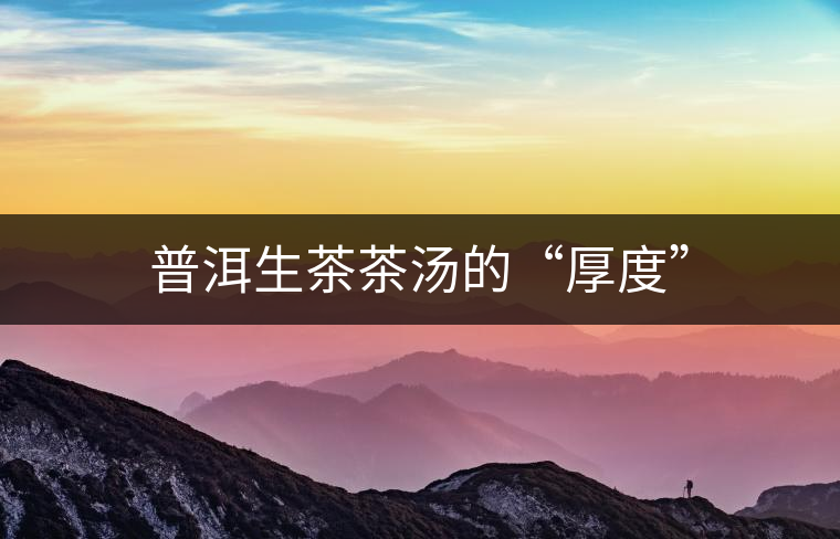 普洱生茶茶湯的“厚度” 普洱生茶茶湯的“厚度”