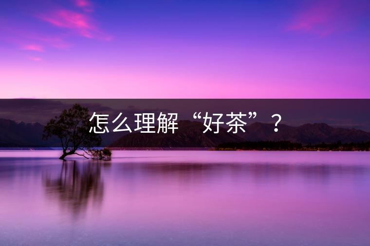怎么理解“好茶”？