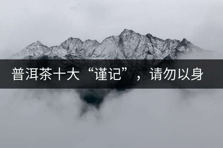 普洱茶十大“謹(jǐn)記”，請勿以身相試