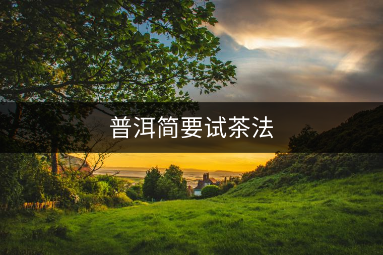 普洱簡(jiǎn)要試茶法