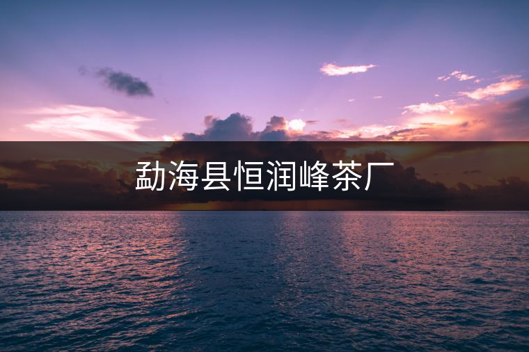 勐?？h恒潤峰茶廠