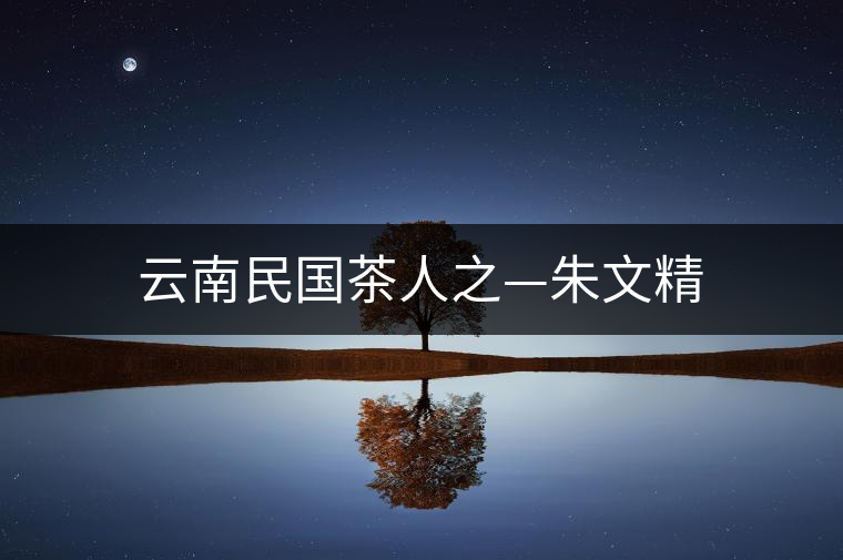 云南民國茶人之—朱文精 云南民國茶人之—朱文精