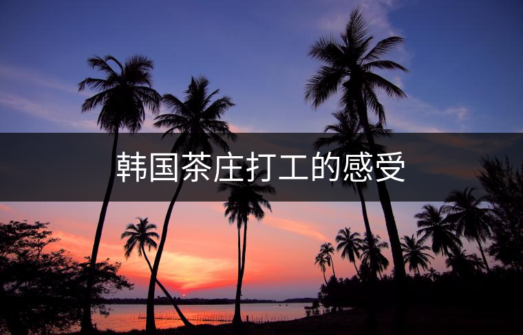 韓國茶莊打工的感受 韓國茶莊打工的感受