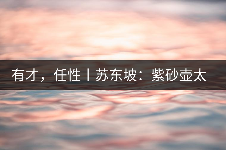 有才，任性丨蘇東坡：紫砂壺太小，不夠喝，那我就自己設(shè)計一款