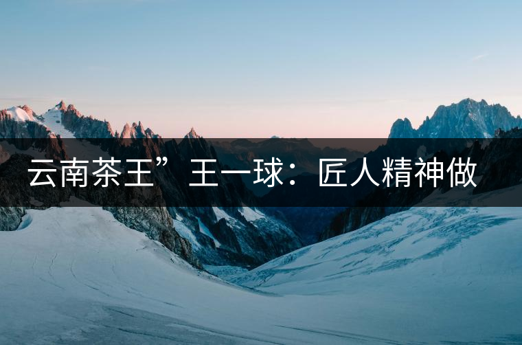 云南茶王”王一球：匠人精神做茶，郎河要做百年老店