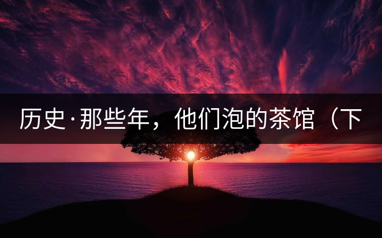 歷史·那些年，他們泡的茶館（下）
