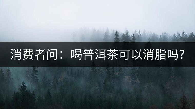 消費者問：喝普洱茶可以消脂嗎？
