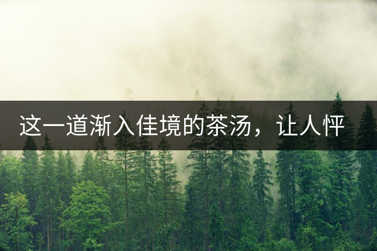 這一道漸入佳境的茶湯，讓人怦然心動(dòng)