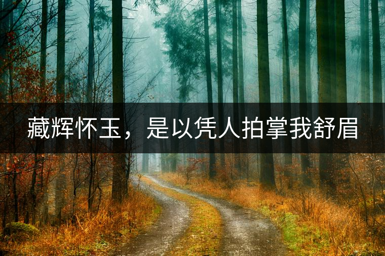 藏輝懷玉，是以憑人拍掌我舒眉