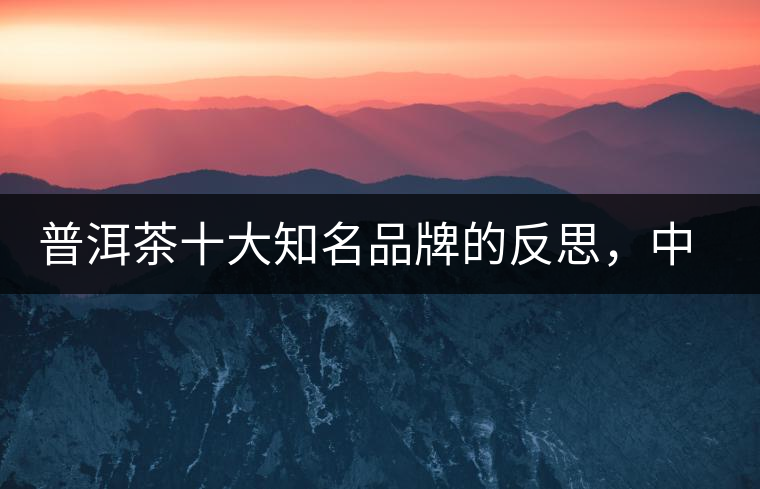 普洱茶十大知名品牌的反思，中國有沒有真正的普洱茶高端品牌？