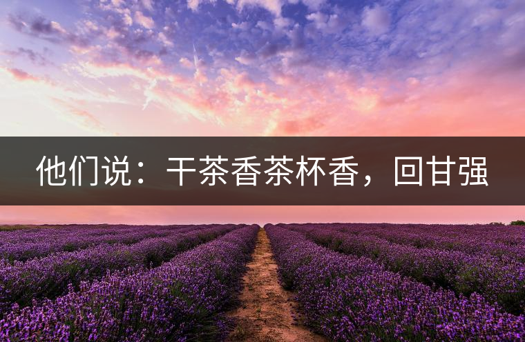 他們說(shuō)：干茶香茶杯香，回甘強(qiáng)