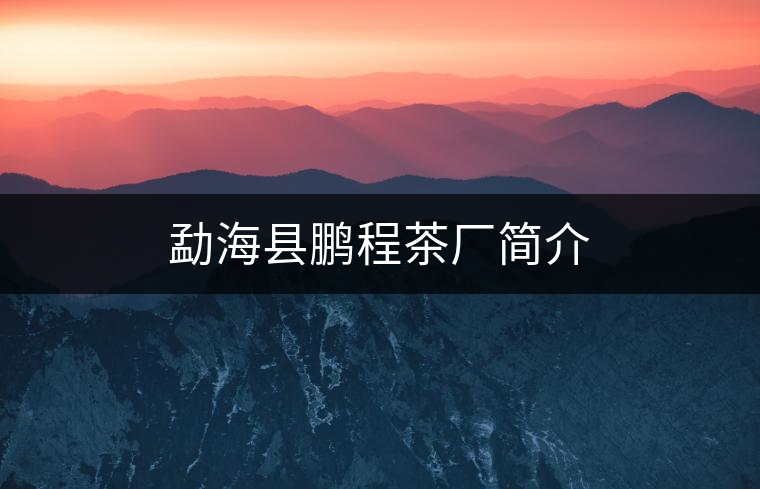勐海縣鵬程茶廠簡介 勐??h鵬程茶廠簡介