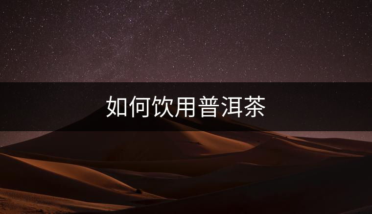 如何飲用普洱茶