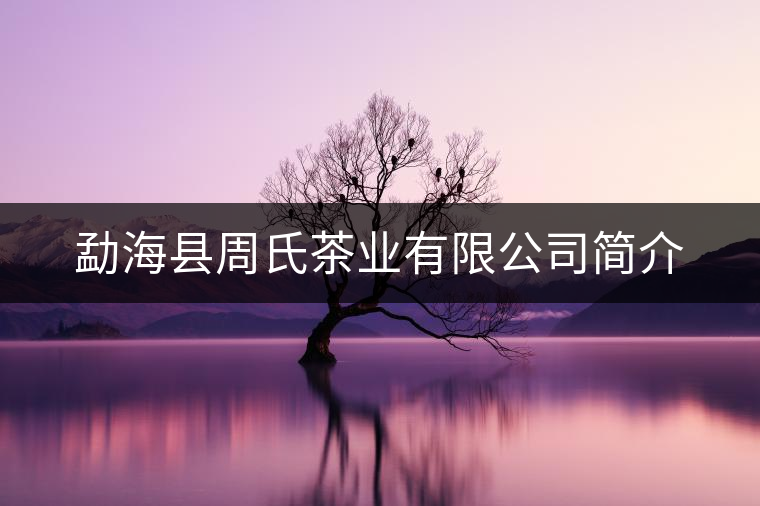 勐海縣周氏茶業(yè)有限公司簡介 勐海縣周氏茶業(yè)有限公司簡介