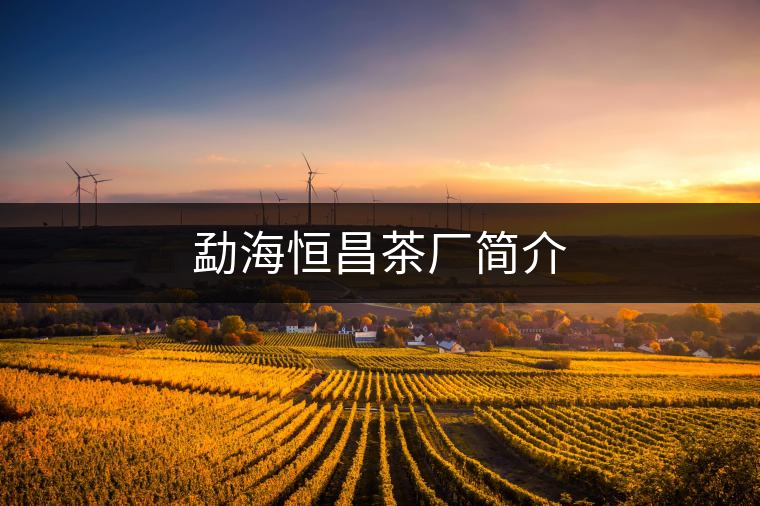 勐海恒昌茶廠(chǎng)簡(jiǎn)介 勐海恒昌茶廠(chǎng)簡(jiǎn)介