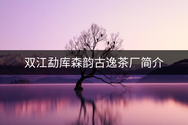 雙江勐庫森韻古逸茶廠簡(jiǎn)介