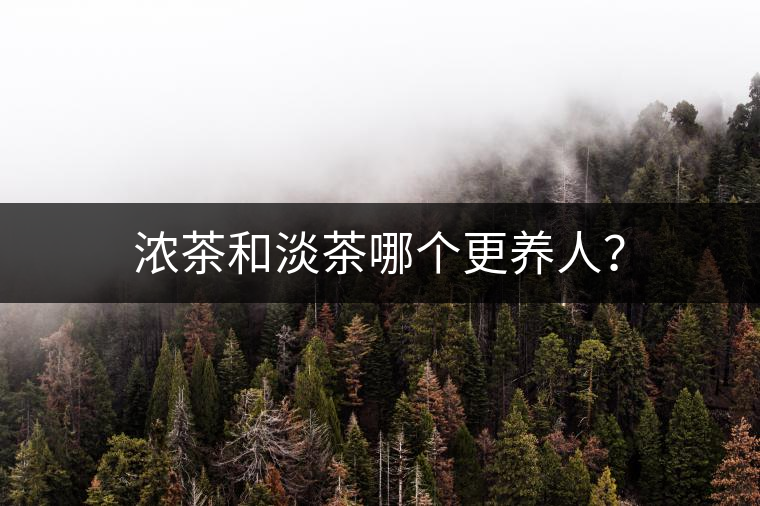 濃茶和淡茶哪個(gè)更養(yǎng)人？