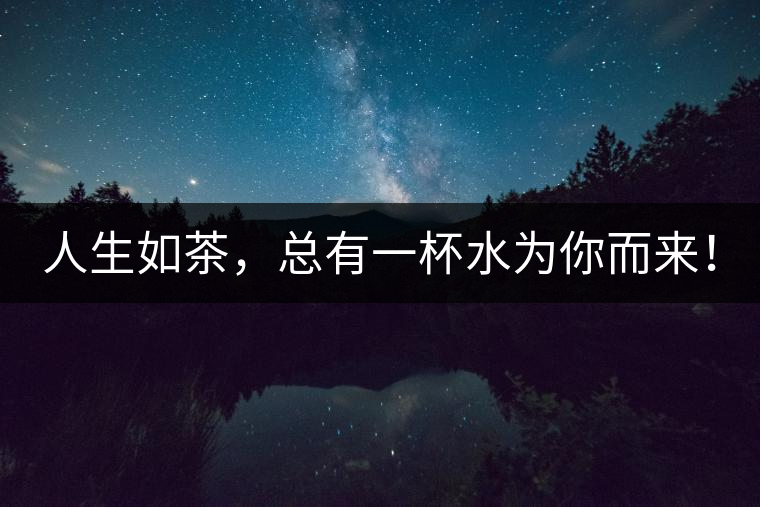 人生如茶，總有一杯水為你而來！