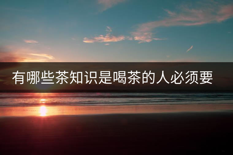 有哪些茶知識(shí)是喝茶的人必須要懂的？