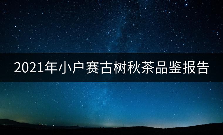 2021年小戶賽古樹秋茶品鑒報告 2021年小戶賽古樹秋茶品鑒報告