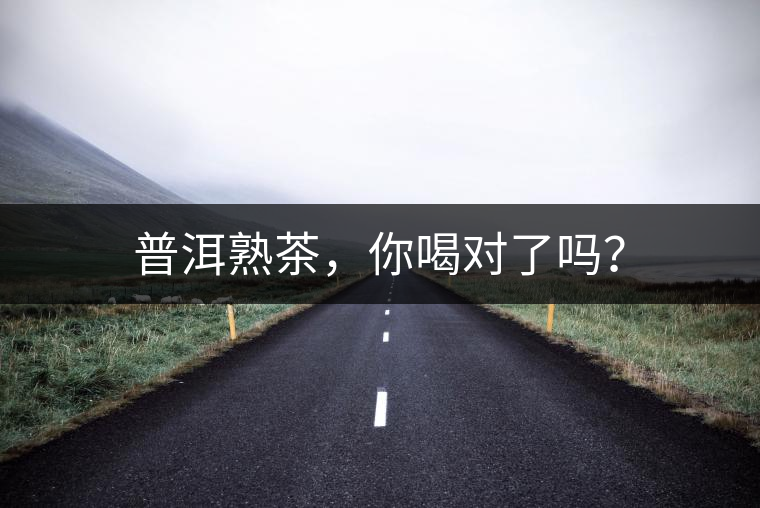 普洱熟茶,你喝對了嗎? 普洱熟茶,你喝對了嗎?