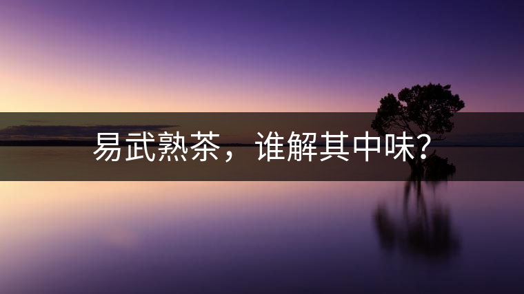 易武熟茶，誰解其中味？