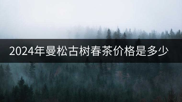 2024年曼松古樹春茶價格是多少？