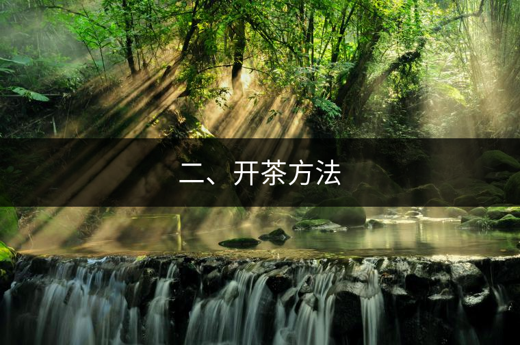 二、開茶方法