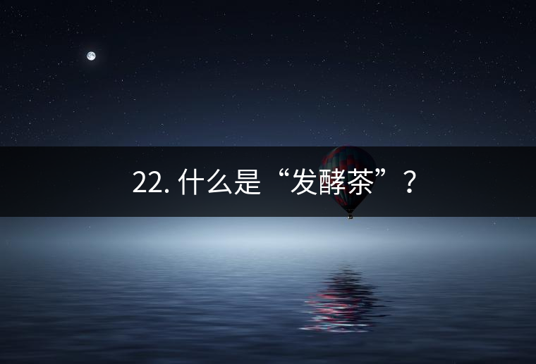 ? 22. 什么是“發(fā)酵茶”？