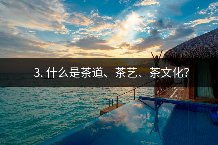 ? 3. 什么是茶道、茶藝、茶文化？