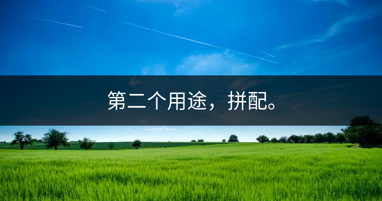 第二個用途，拼配。